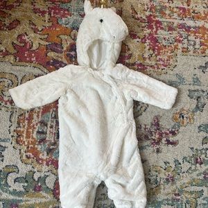 Pottery barn kids. 6 month to 12 month unicorn Halloween costume.